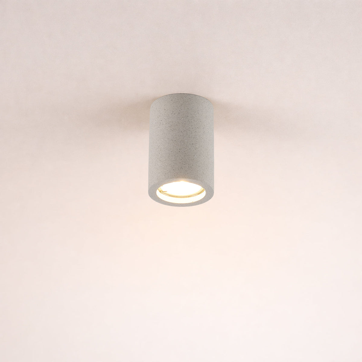 Lithos Minimalist Concrete Ceiling Light, ceiling mount detail