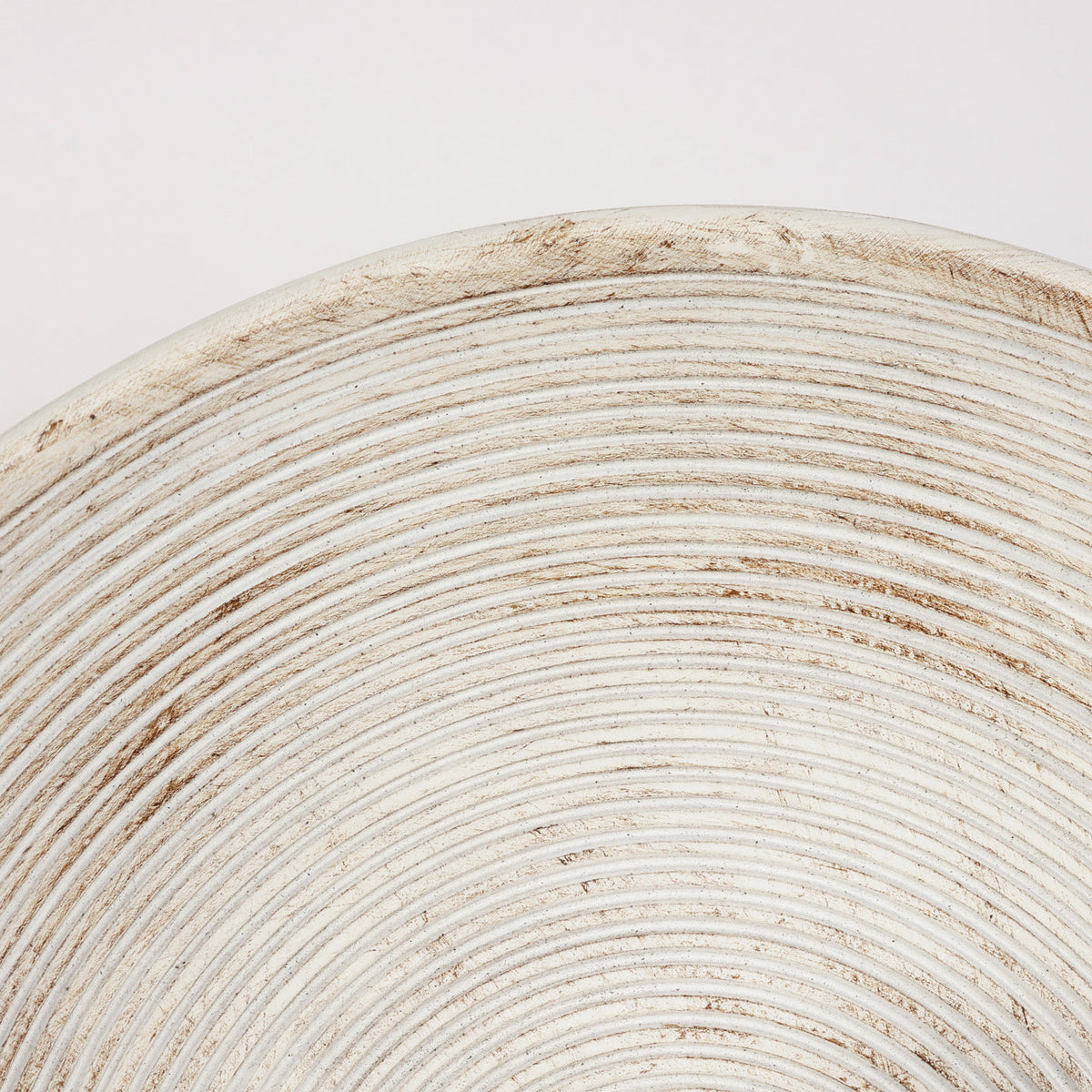 Longleaf Wooden Texture Plate Wall Light In White, angled view