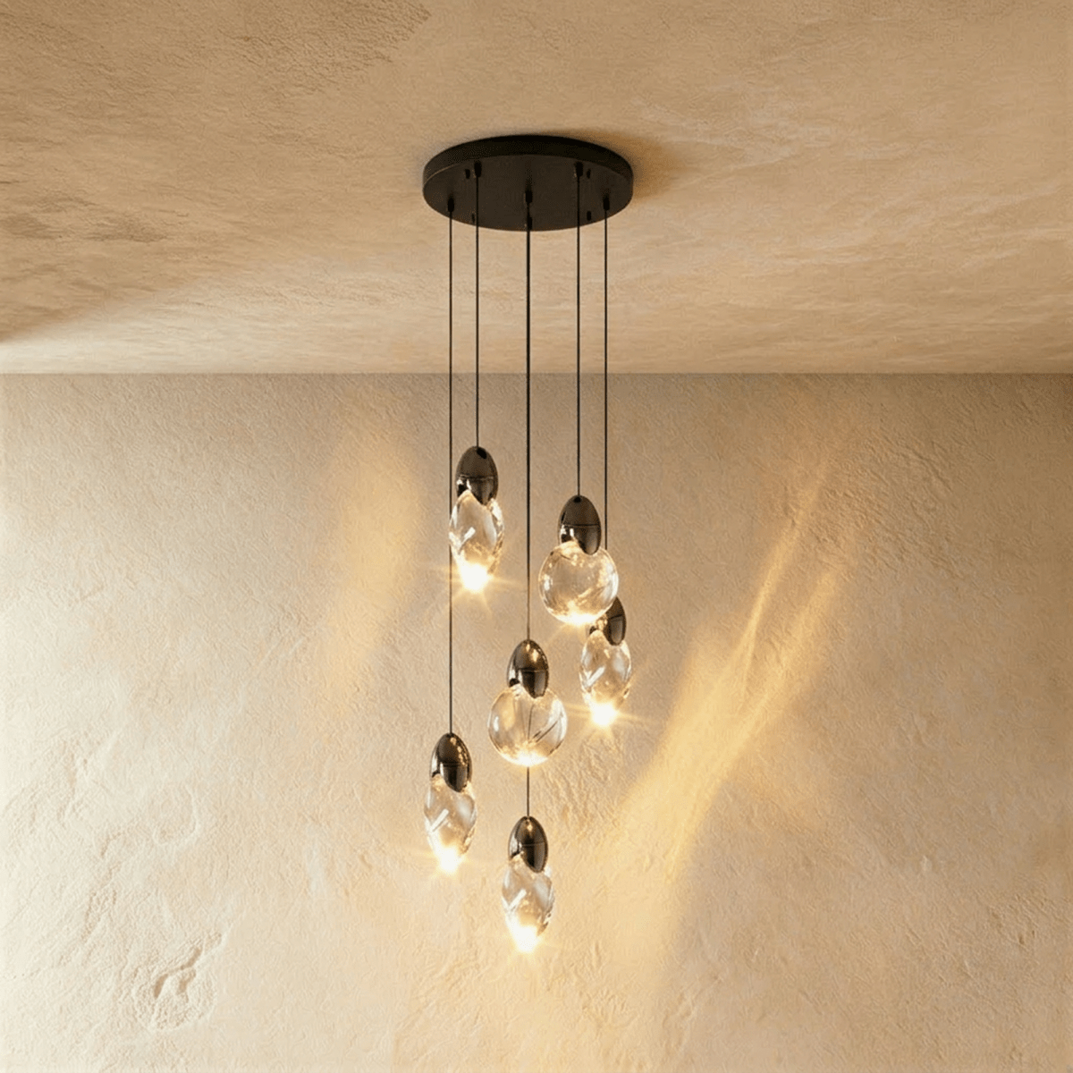 Lufina Metal Pendant Light, shown in scale within a hallway