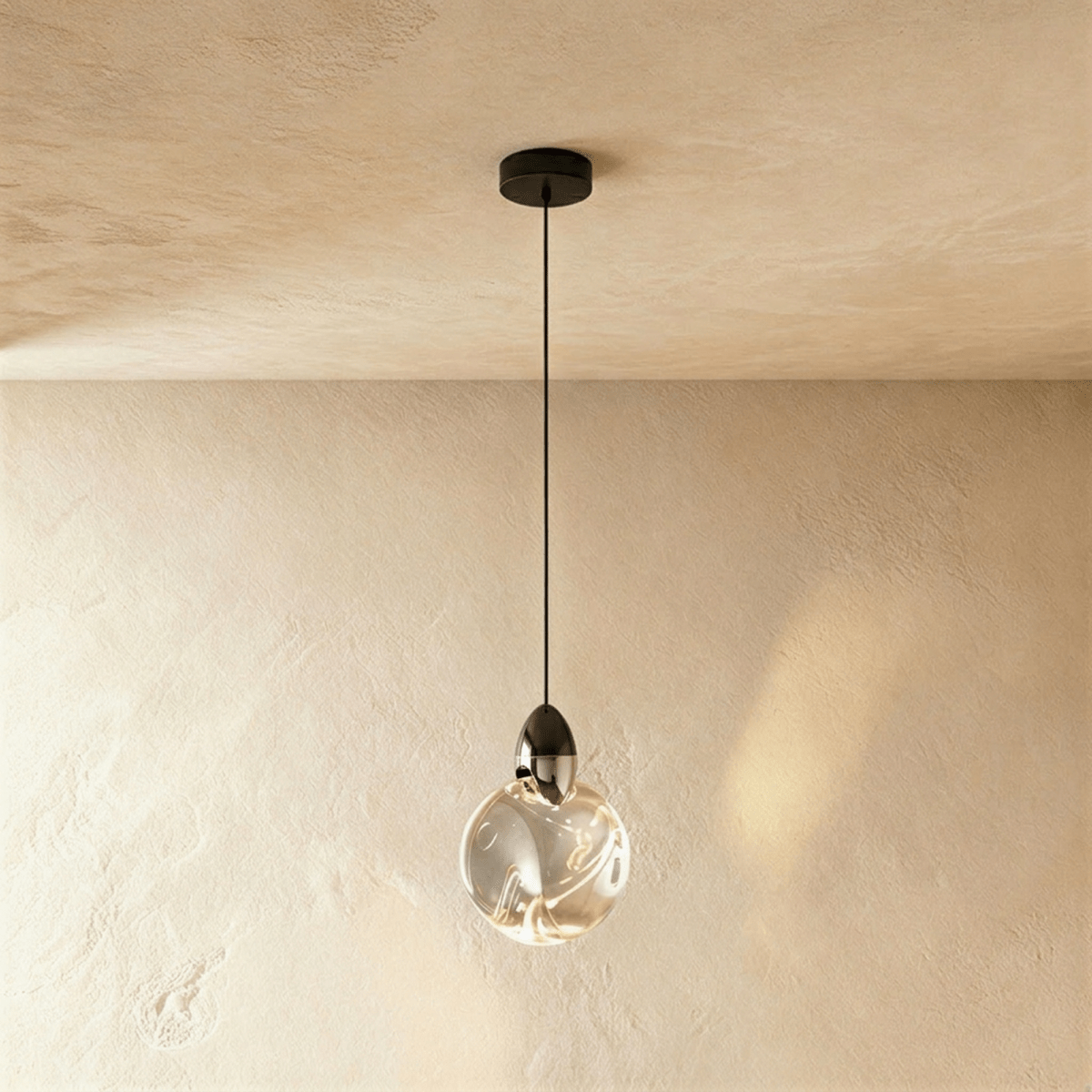 Lufina Metal Pendant Light, cord and ceiling canopy detail