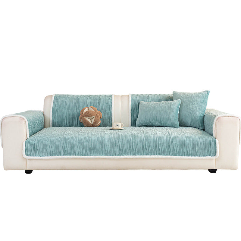 Luxe Crystal Velvet Sofa Protector, full flat lay view