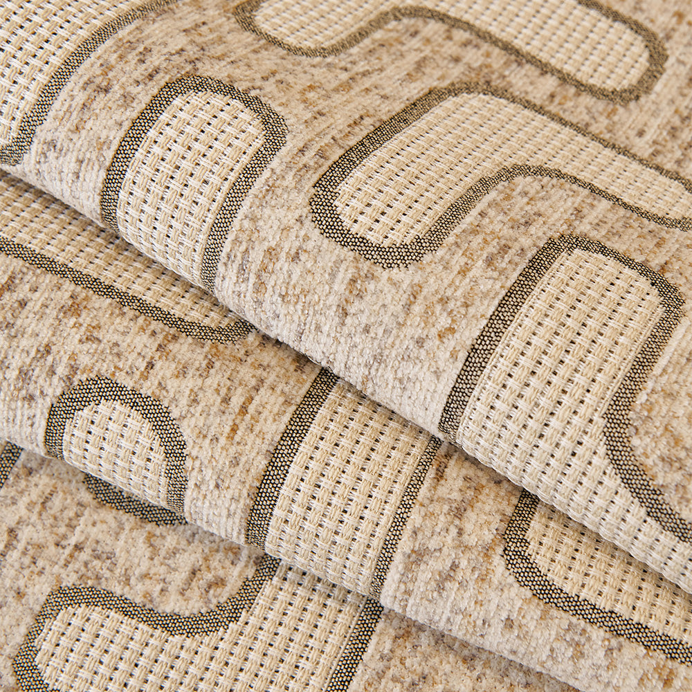 Luxury Maze Chenille Sectional Sofa Cover, corner and stitching detail