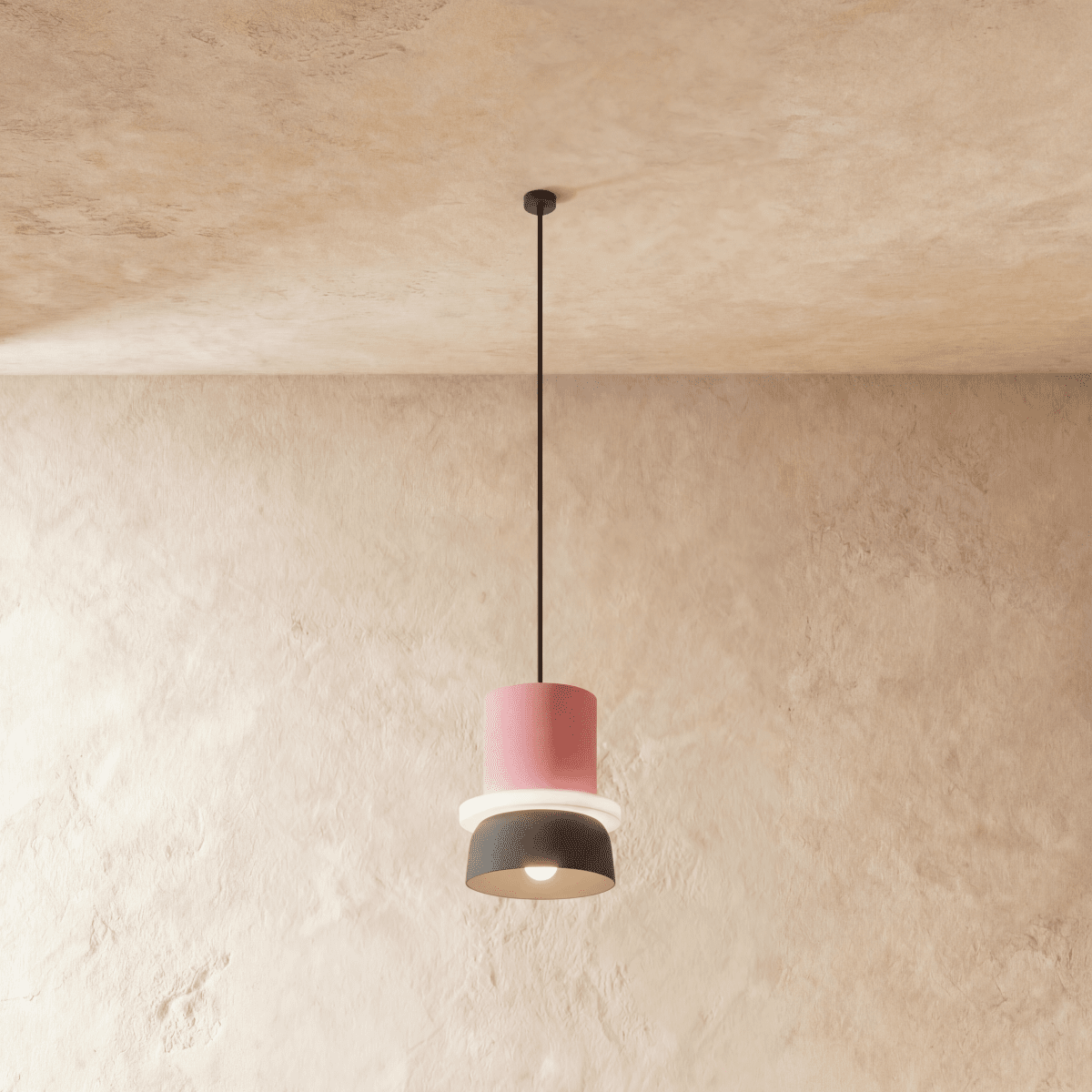 Macaron Metal Pendant Light, second close up of the finish and material