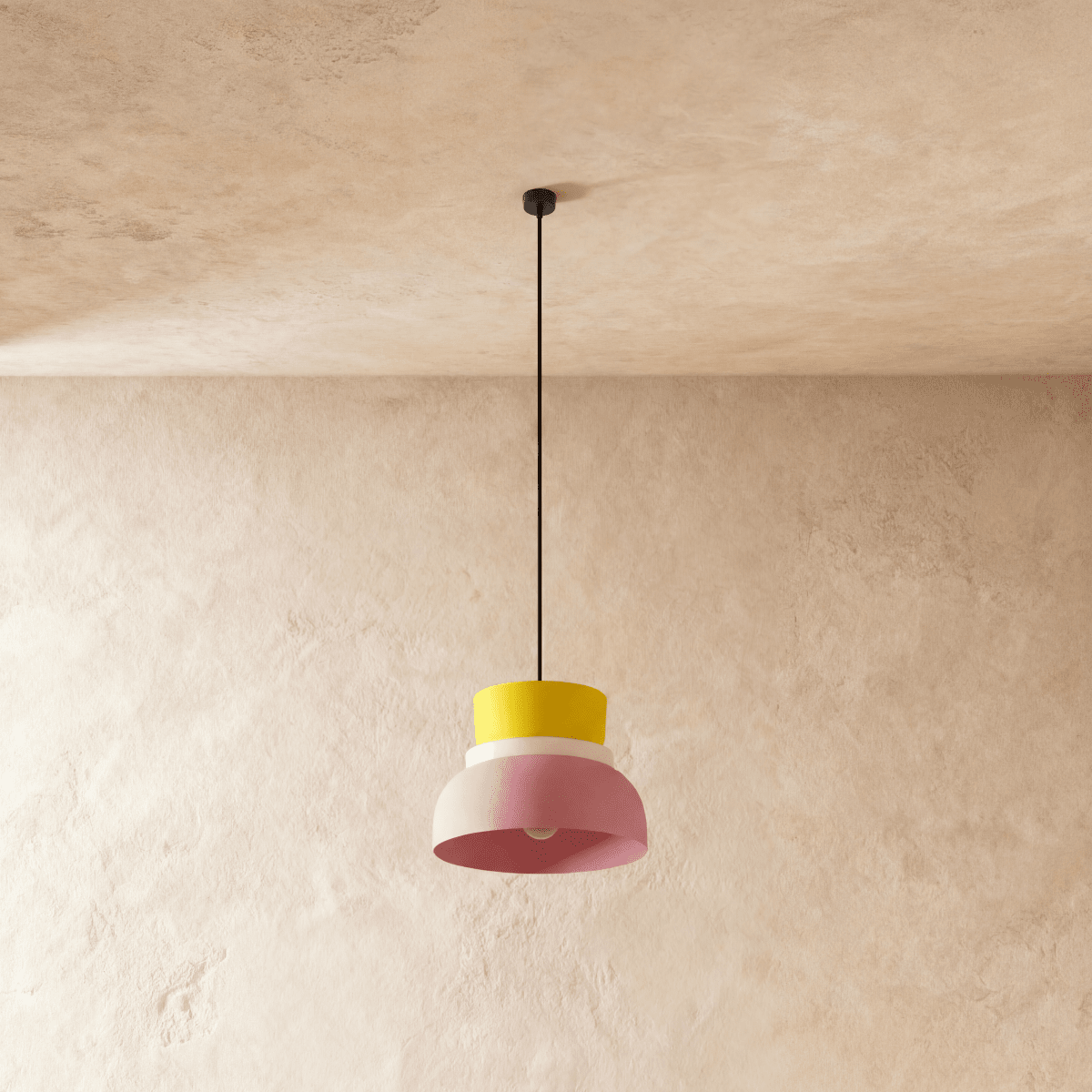 Macaron Metal Pendant Light, second cord and ceiling canopy detail
