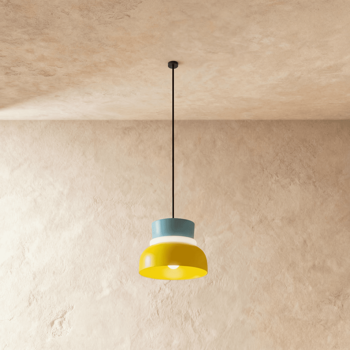 Macaron Metal Pendant Light, second styled above a dining table