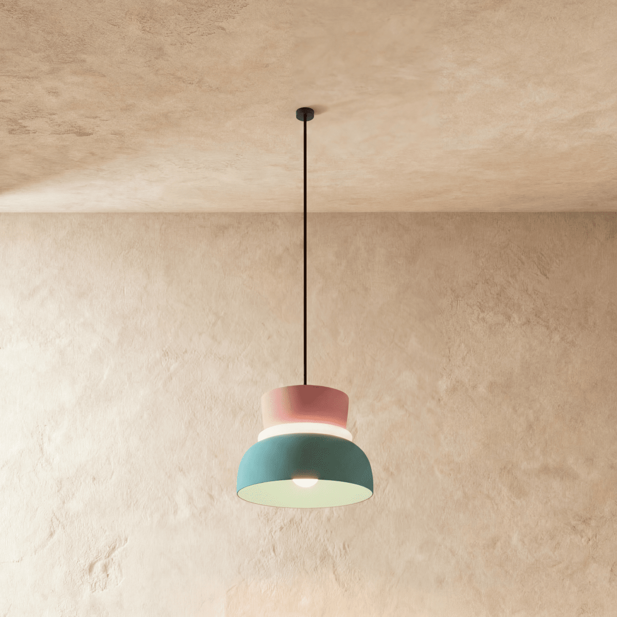 Macaron Metal Pendant Light, second top of the shade in detail