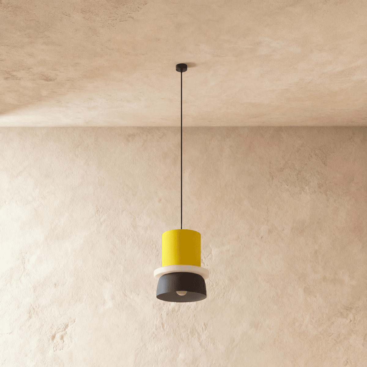 Macaron Metal Pendant Light, close up of the finish and material