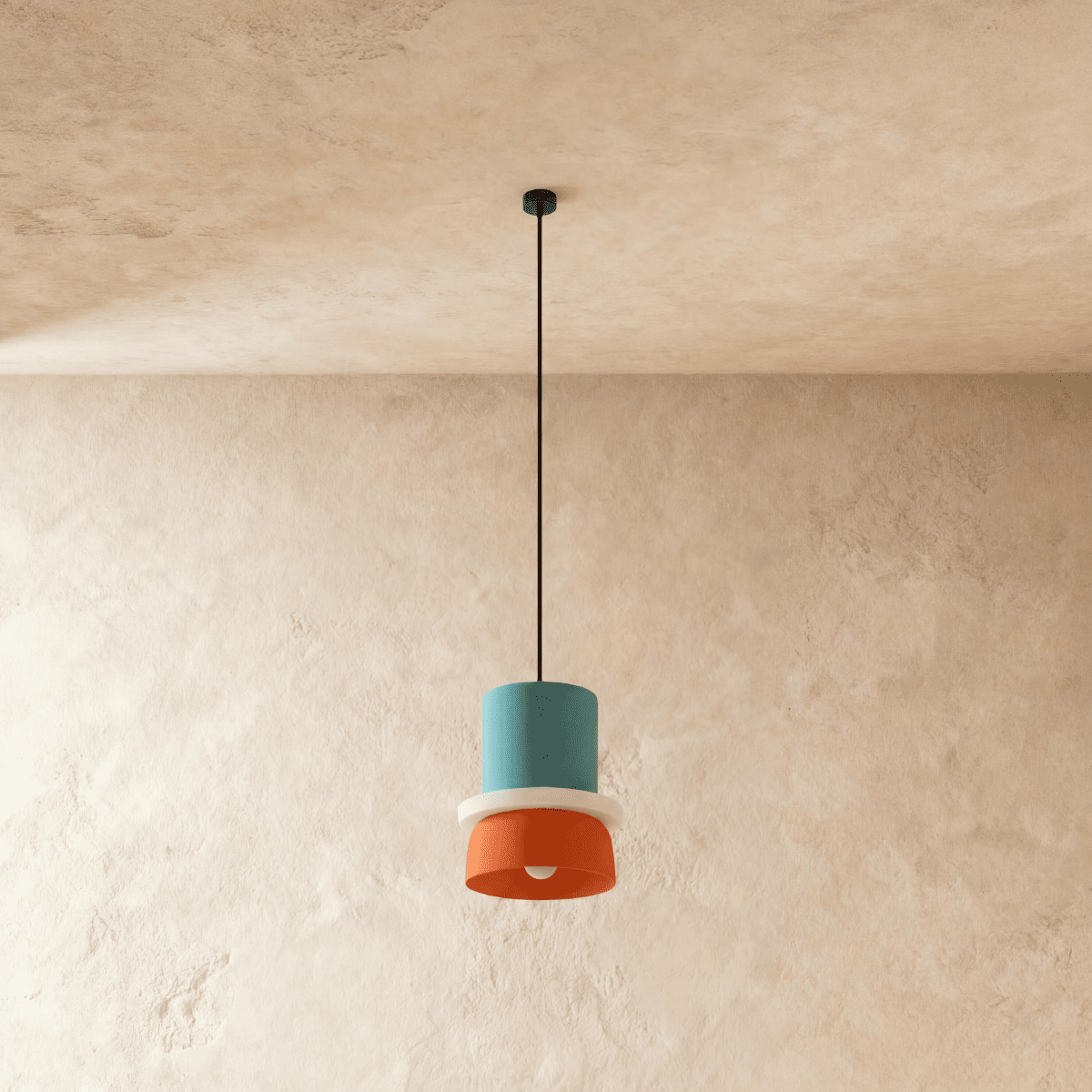 Macaron Metal Pendant Light, styled above a dining table