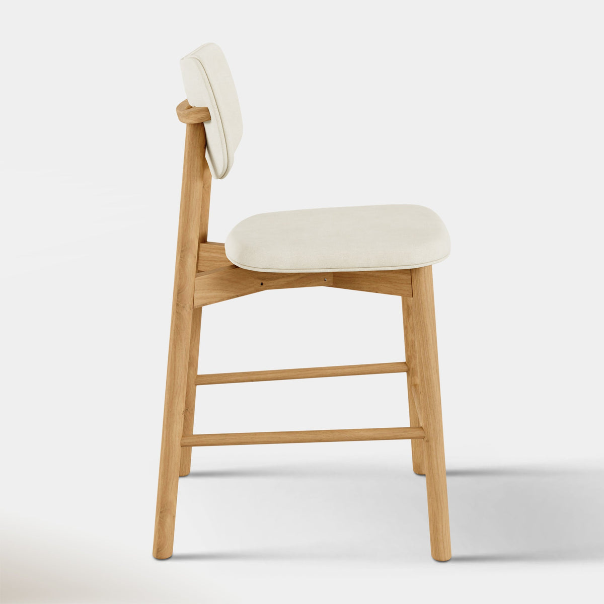 Maia Counter Stool - Beige & Oak