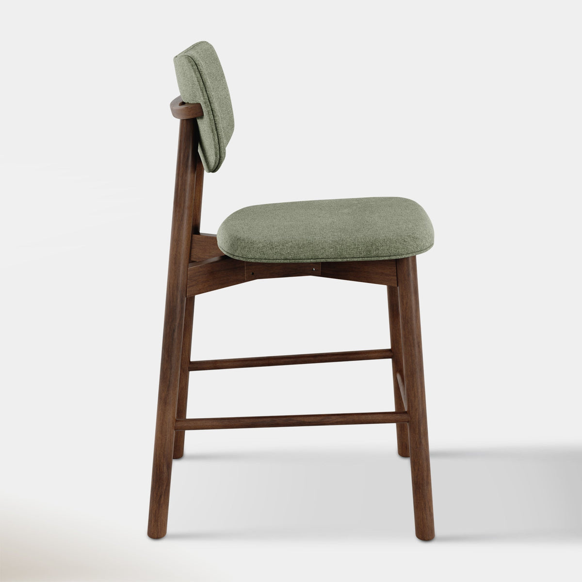 Maia Counter Stool - Fern Green & Walnut