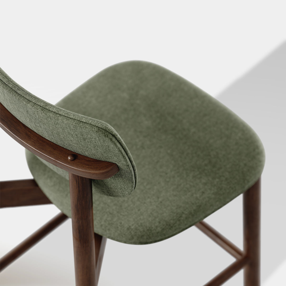 Maia Counter Stool - Fern Green & Walnut