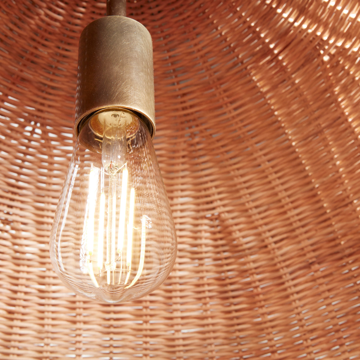Marea Wicker Pendant Light, angled three quarter view