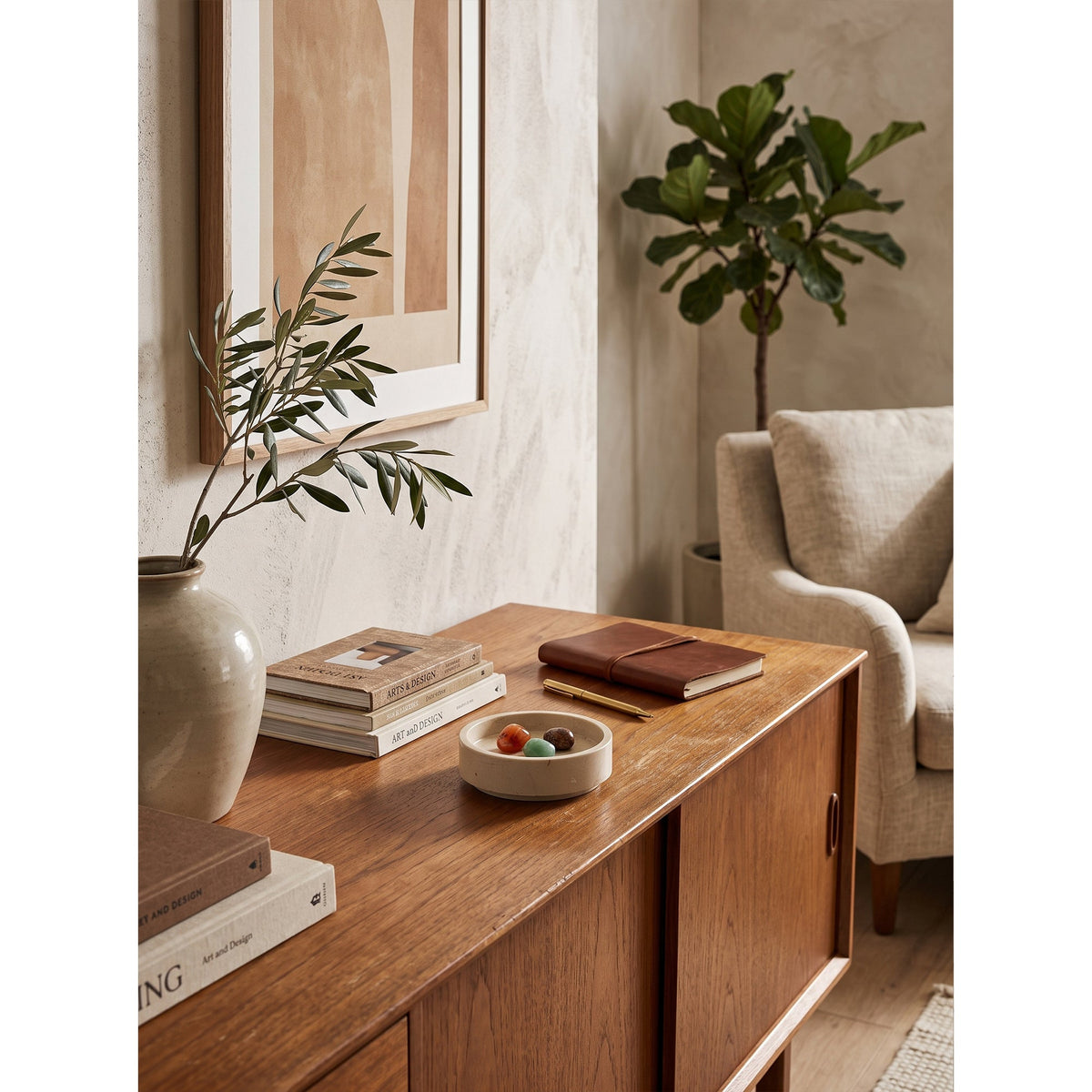 Maren Marble Catchall Dish, interior view