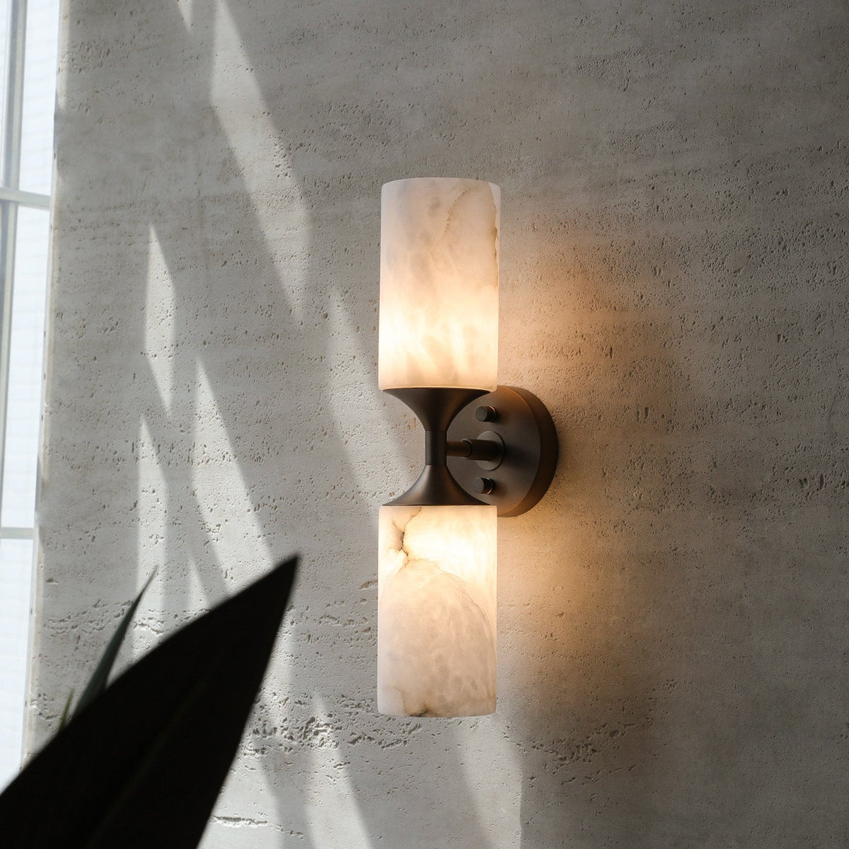 Merrick Alabaster Wall Sconce, finish close up