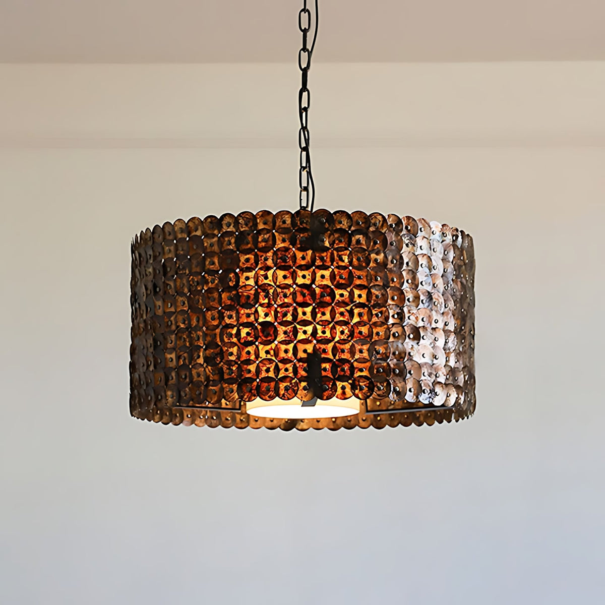 Naerix Shell Pendant Lamp, second canopy and stem detail