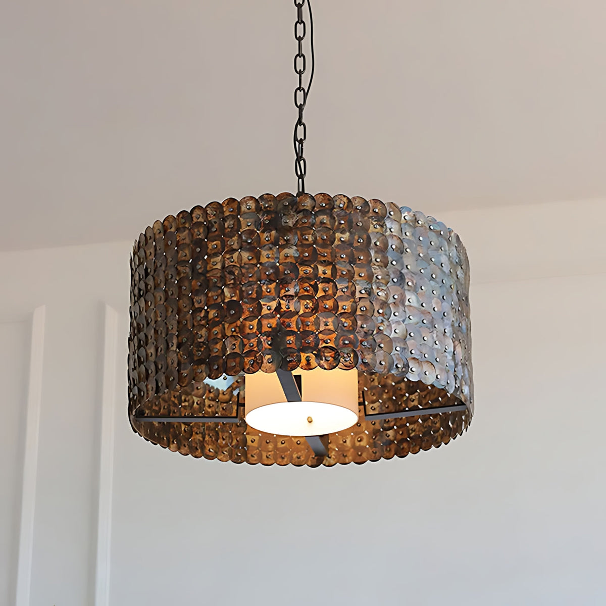 Naerix Shell Pendant Lamp, second unlit detail view