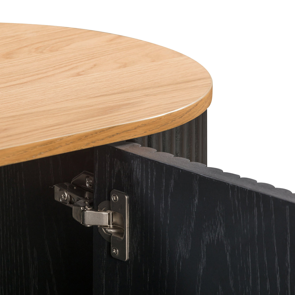 Noir 65" Oak Sideboard, Black, leg and base detail