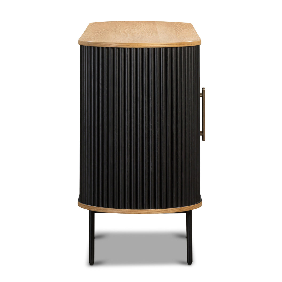 Noir 65" Oak Sideboard, Black, side profile