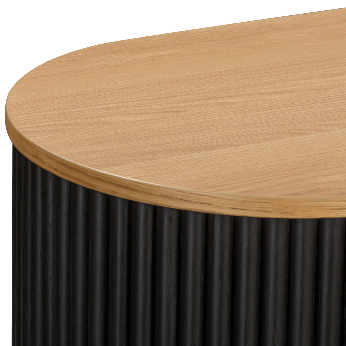 Noir 65" Oak Sideboard, Black, interior shelf detail