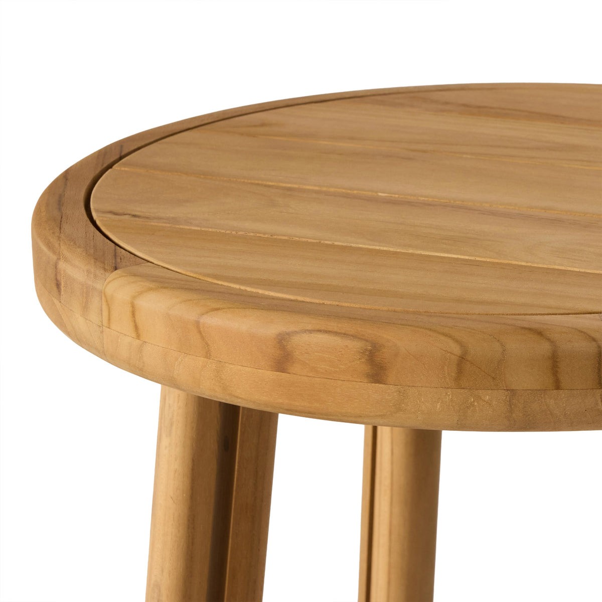 Ojai Teak Side Table, frame and base detail