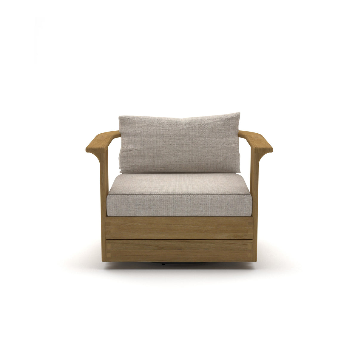 Ojai Teak Swivel Lounge Chair, side profile