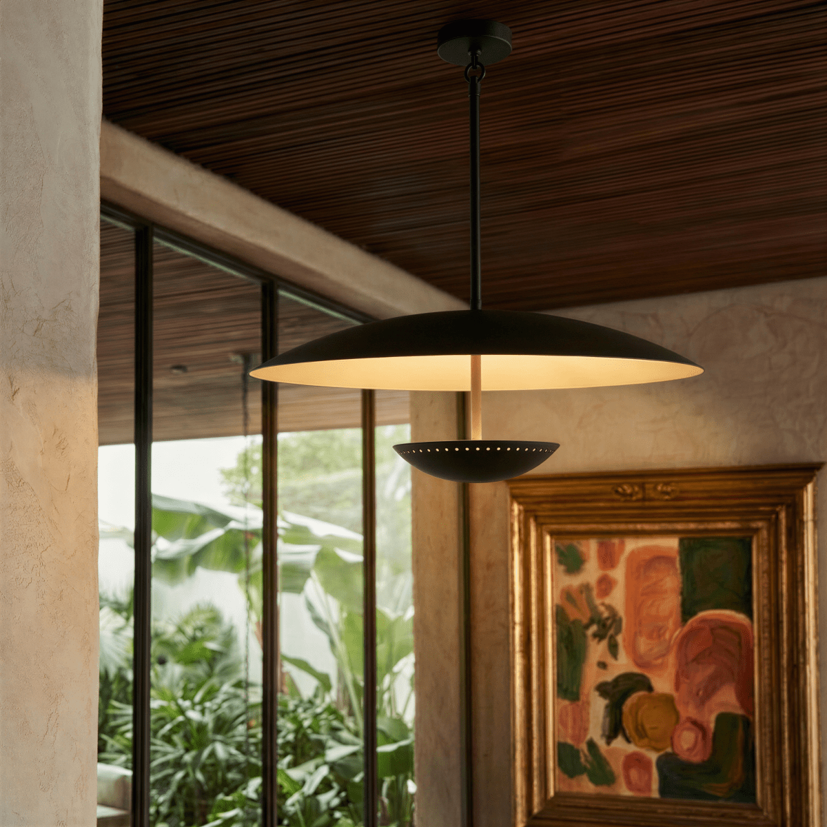 Oralis Metal Pendant Light, second full fixture front view