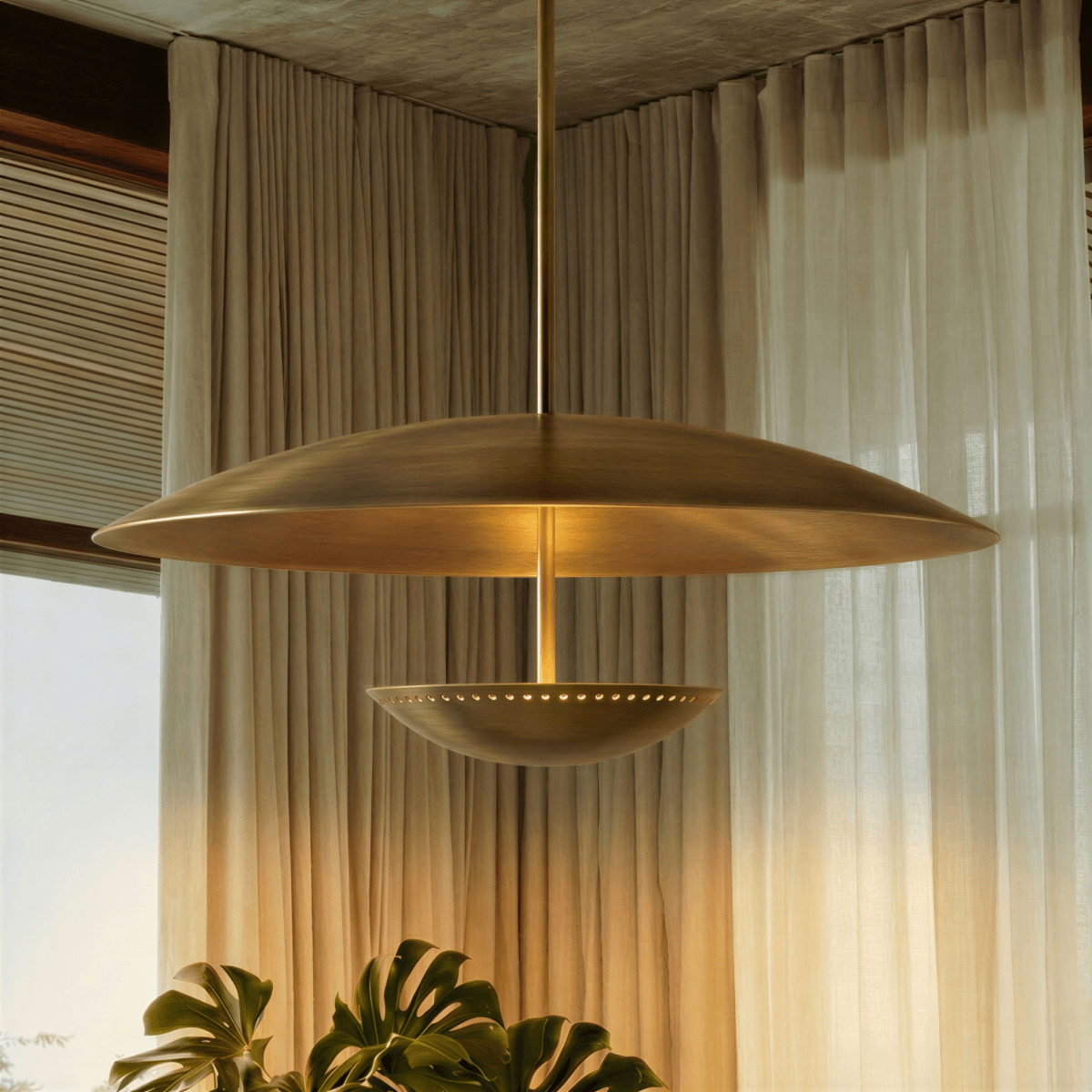 Oralis Metal Pendant Light, second shade and diffuser detail