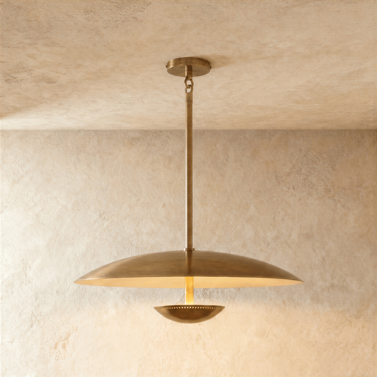 Oralis Metal Pendant Light, full fixture front view