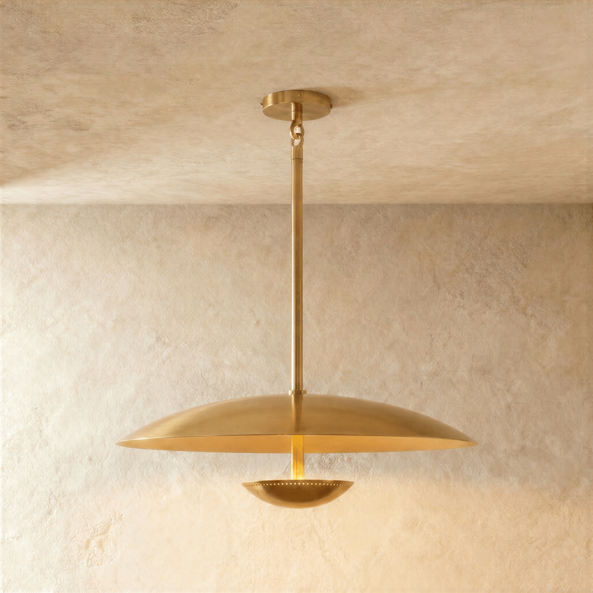 Oralis Metal Pendant Light, close up of the finish and material