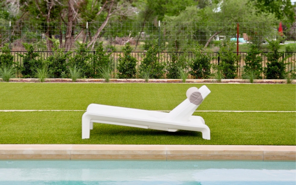Outdoor Chaise Pillow, full flat lay view