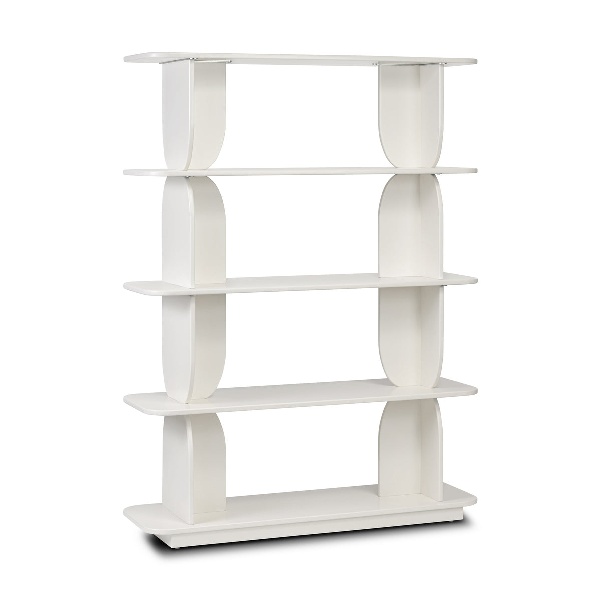 Padua 62" Engineered Wood Bookshelf, Ivory White, grain and finish close up