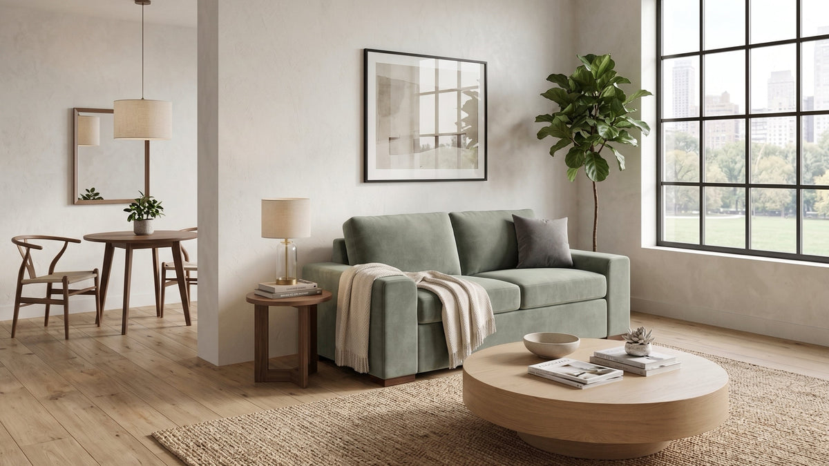 Palmer Sofa Bed, sage, shown closed
