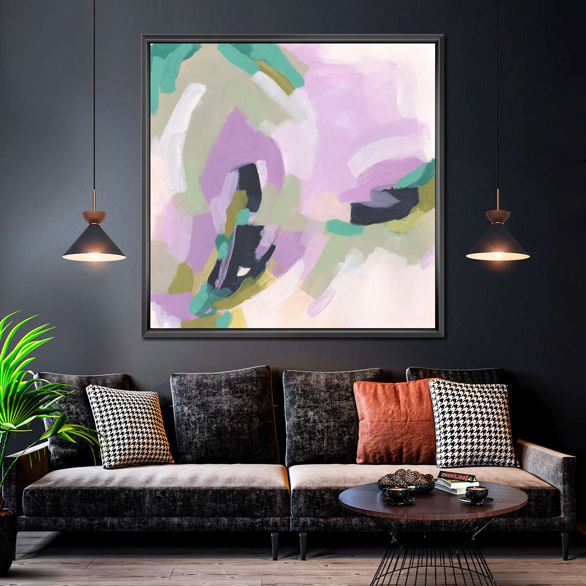 Pastel Brush Abstract III Wall Art, corner and edge detail