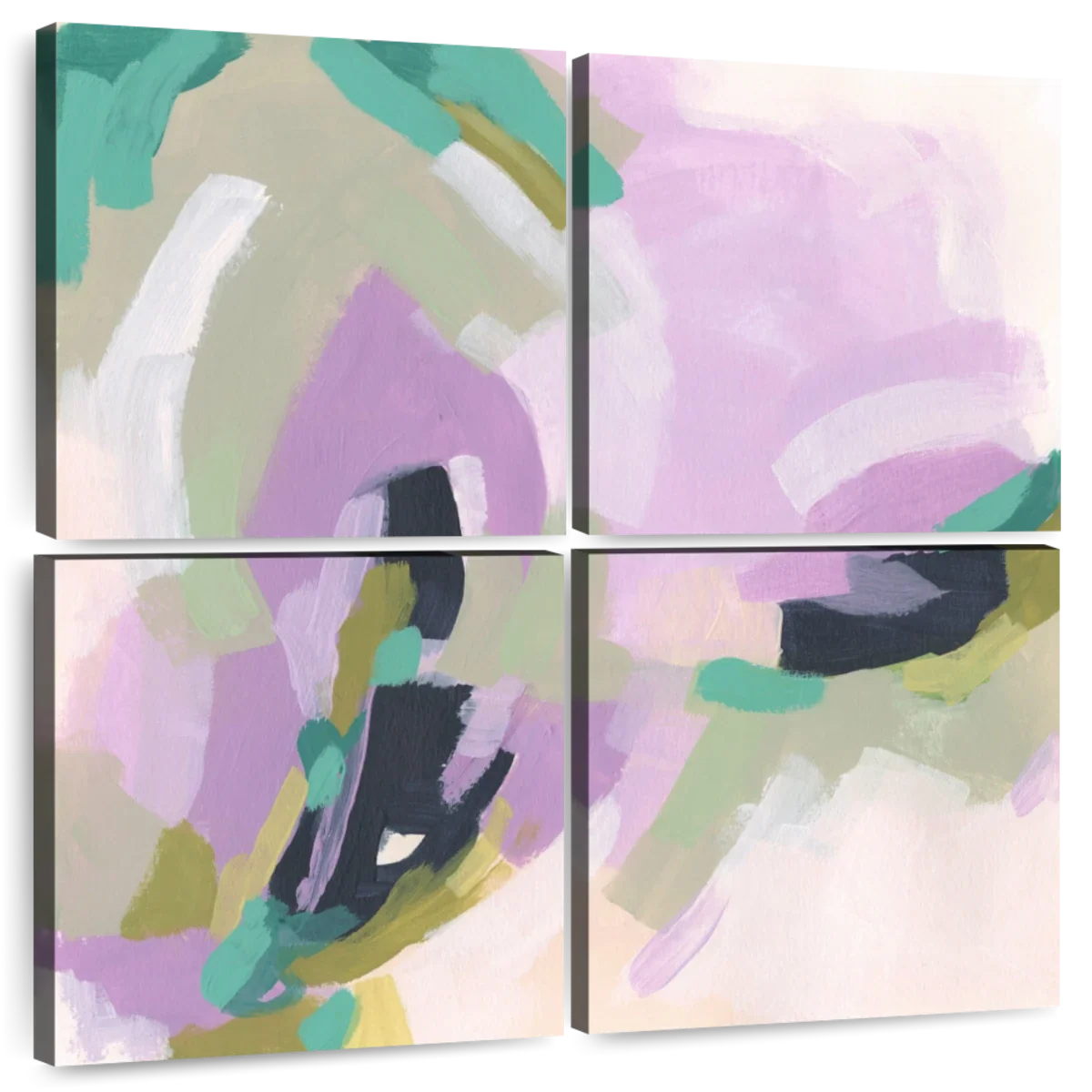 Pastel Brush Abstract III Wall Art, styled in a hallway
