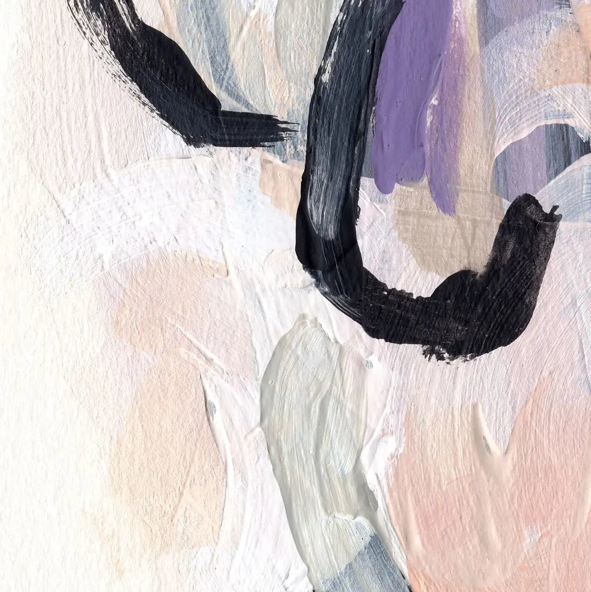 Pastel Brush Abstract IV Wall Art, styled in a bedroom