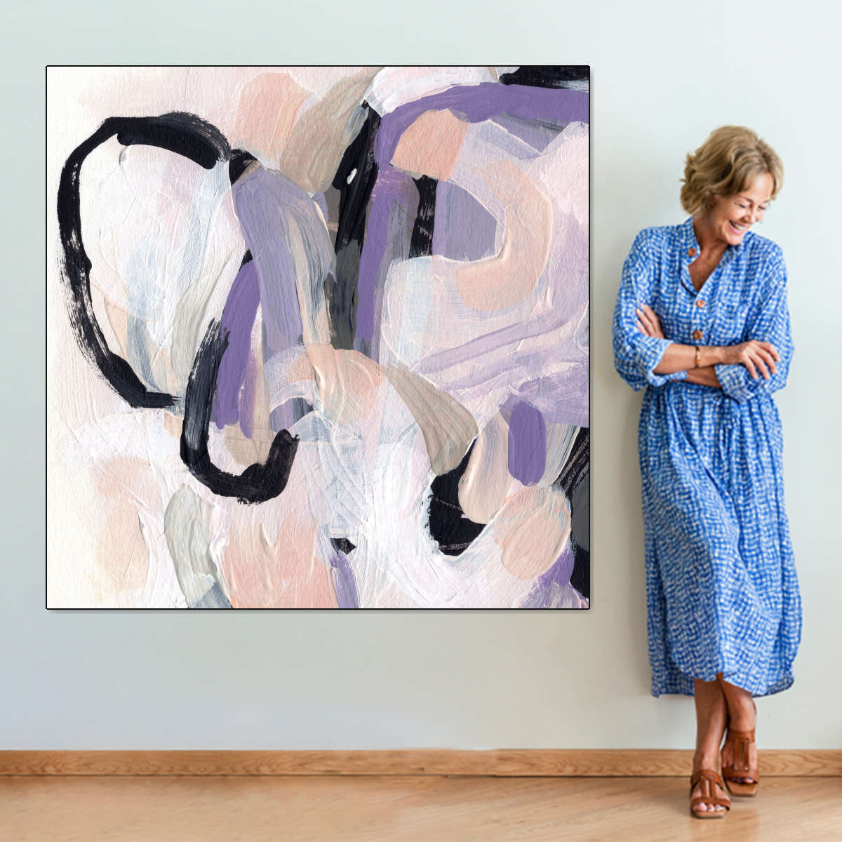 Pastel Brush Abstract IV Wall Art, framed view