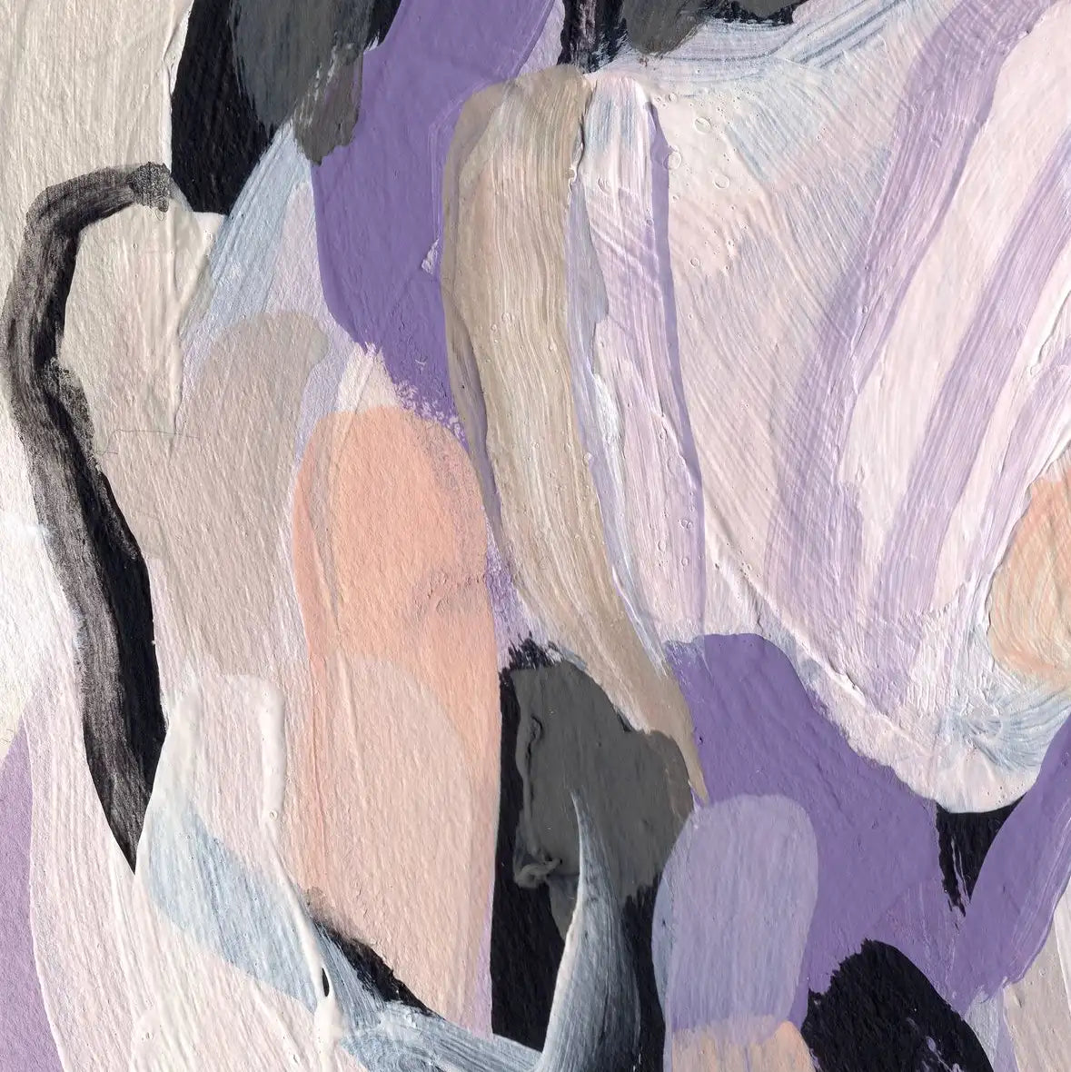 Pastel Brush Abstract V Wall Art, styled in a bedroom