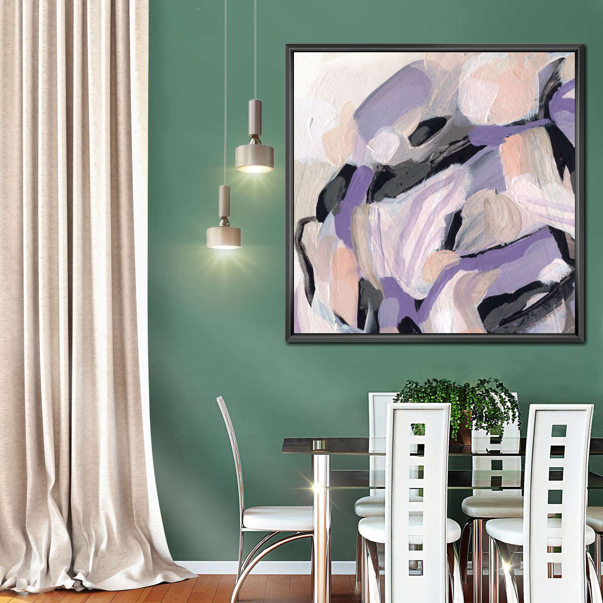 Pastel Brush Abstract V Wall Art, corner and edge detail