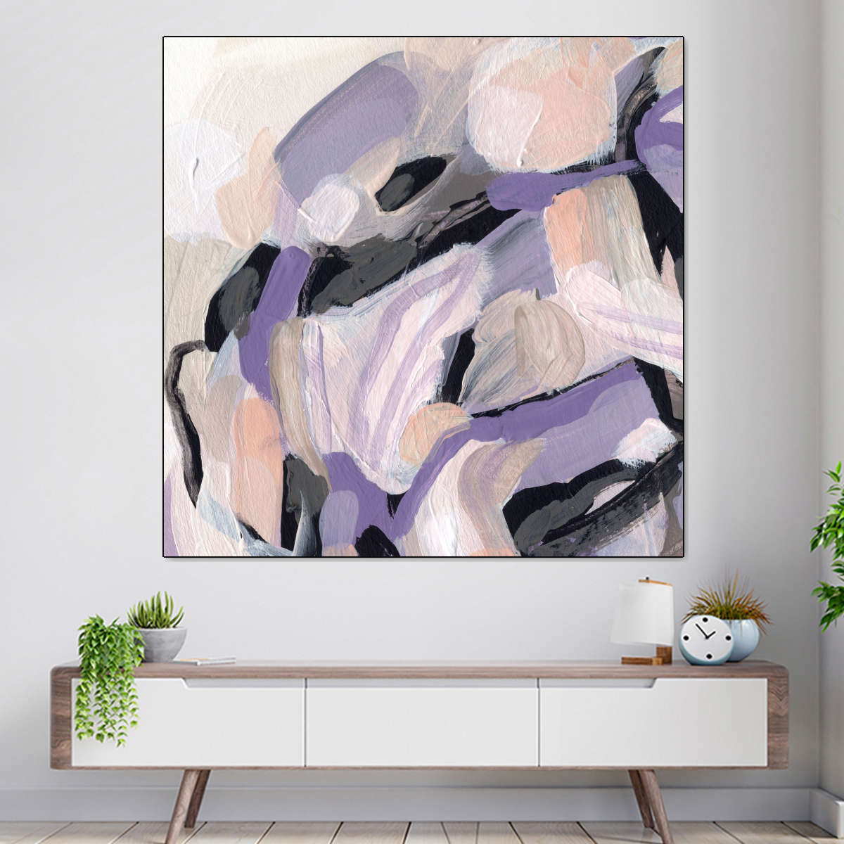 Pastel Brush Abstract V Wall Art, framed view