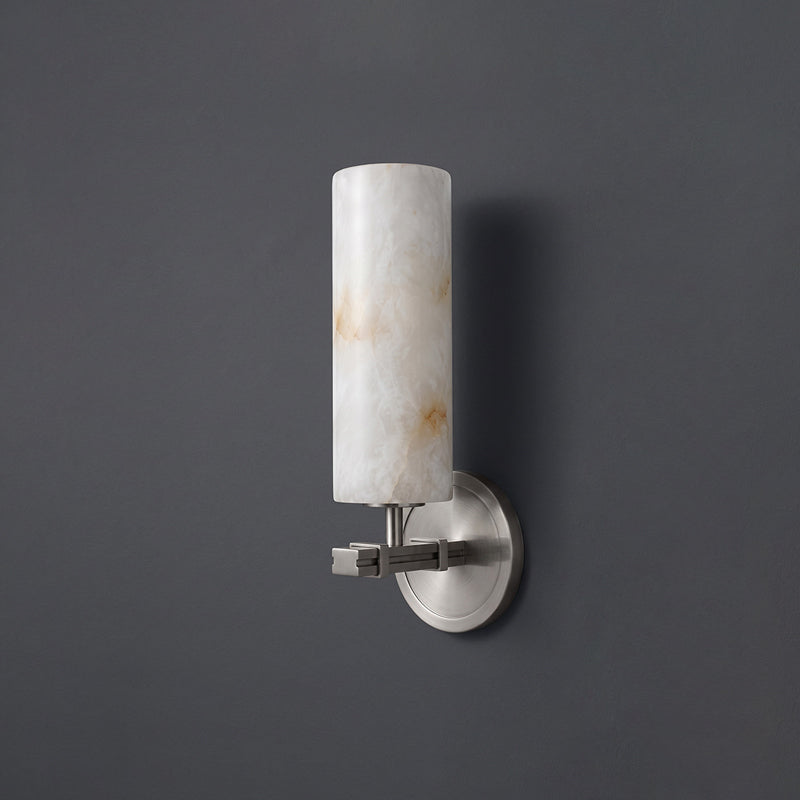 Ravelin Alabaster Wall Sconce, second warm glow when lit