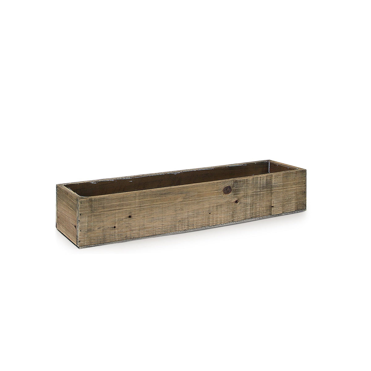 Reclaimed Wood Planter Box, front view