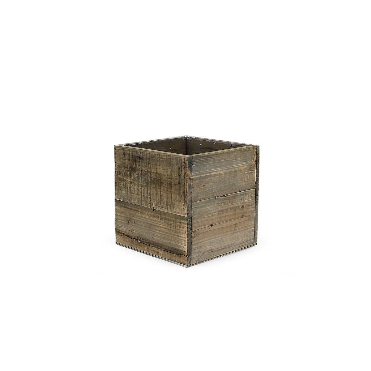 Reclaimed Wood Planter Box, grain and finish close up