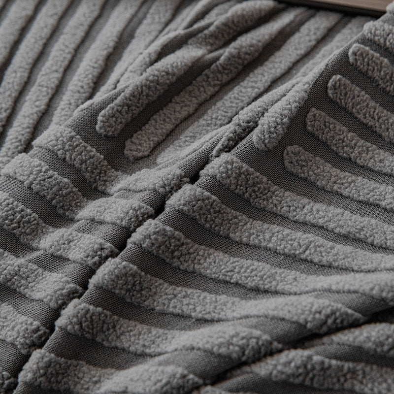 Ribbed Jacquard Velvet Sofa Slipcover, second weave texture close up