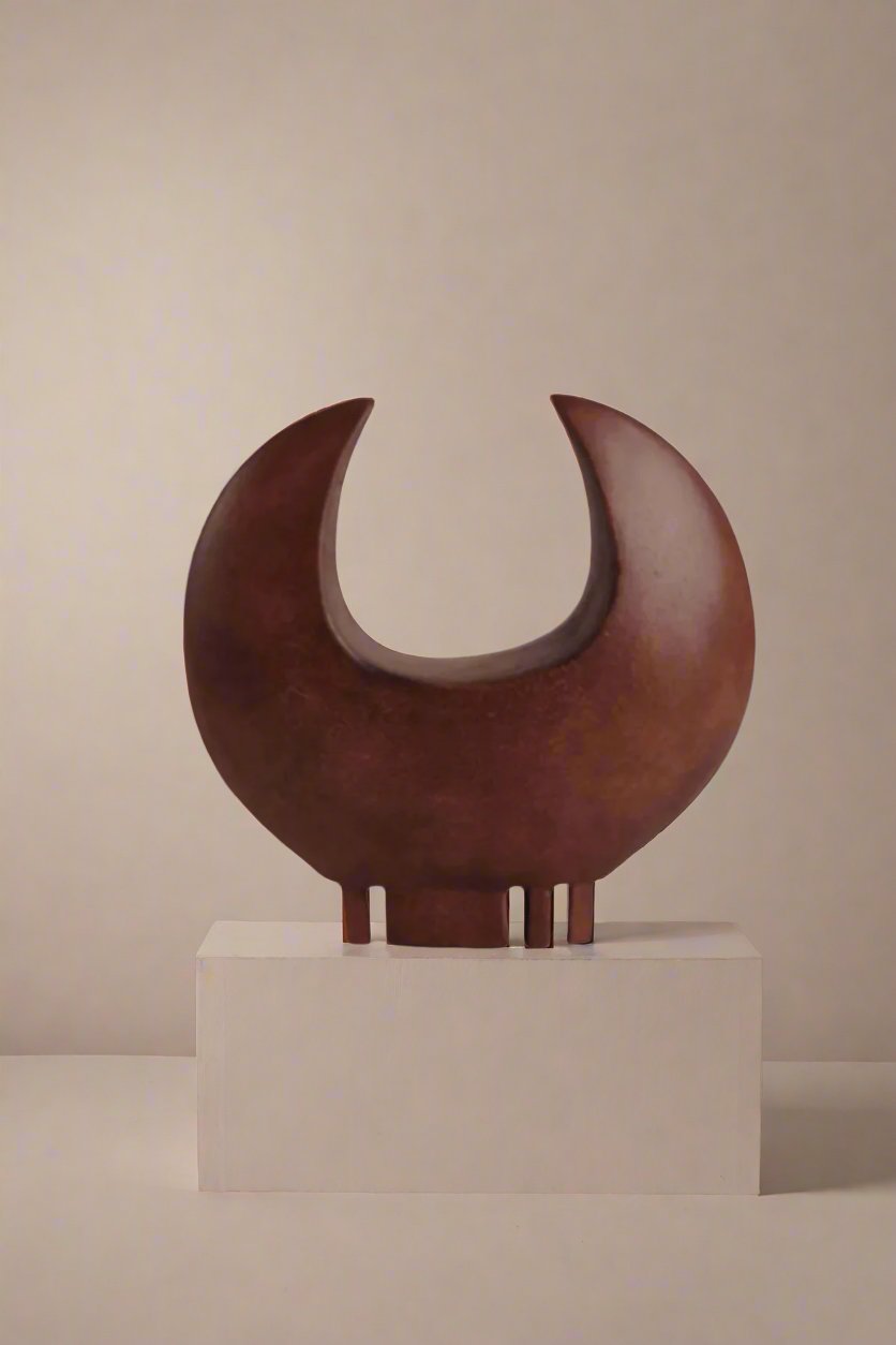 Ribbon Abstract Pottery Sculpture, profile view