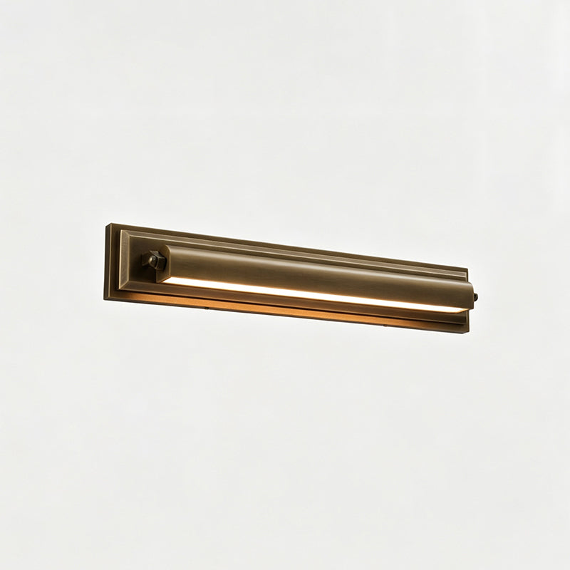 Roswell Linear Brass Wall Sconce, second full fixture view