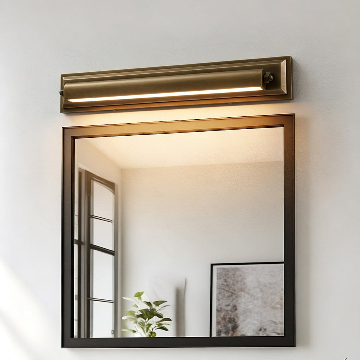 Roswell Linear Brass Wall Sconce, shade and material close up
