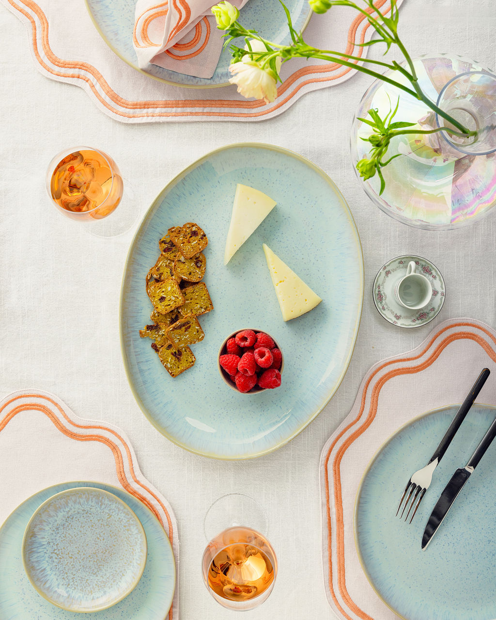 Round Serving Platter, stacked view