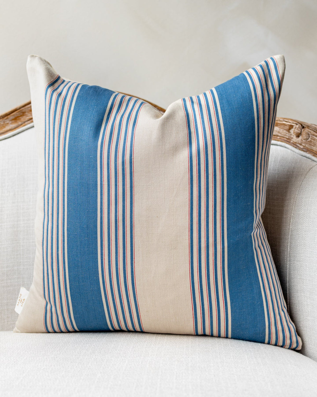 Samuel Striped Throw Pillow, weave texture close up