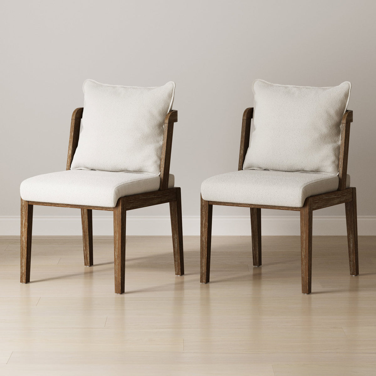 Scandinavian Dining Chair with Back Dark Brown (Set of 2), alternate studio angle