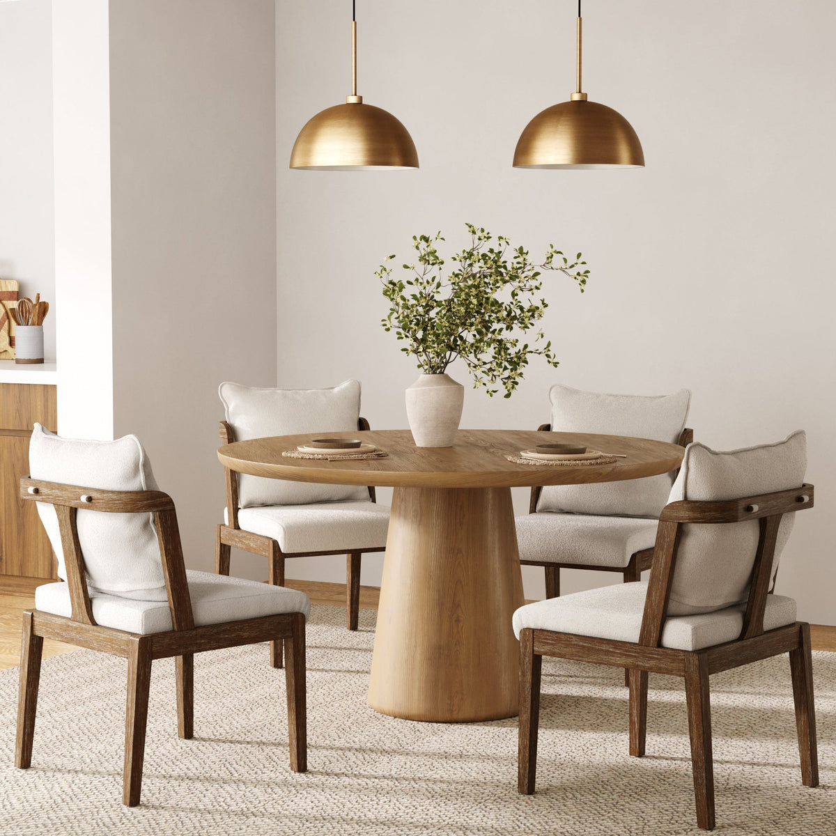 Scandinavian Dining Chair with Back Dark Brown (Set of 4), main studio shot